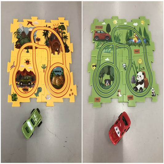 Children’s Puzzle Electric Railroad Speeder DIY Toy