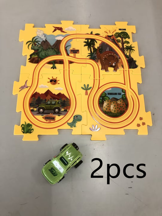 Children’s Puzzle Electric Railroad Speeder DIY Toy