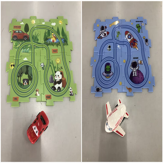 Children’s Puzzle Electric Railroad Speeder DIY Toy
