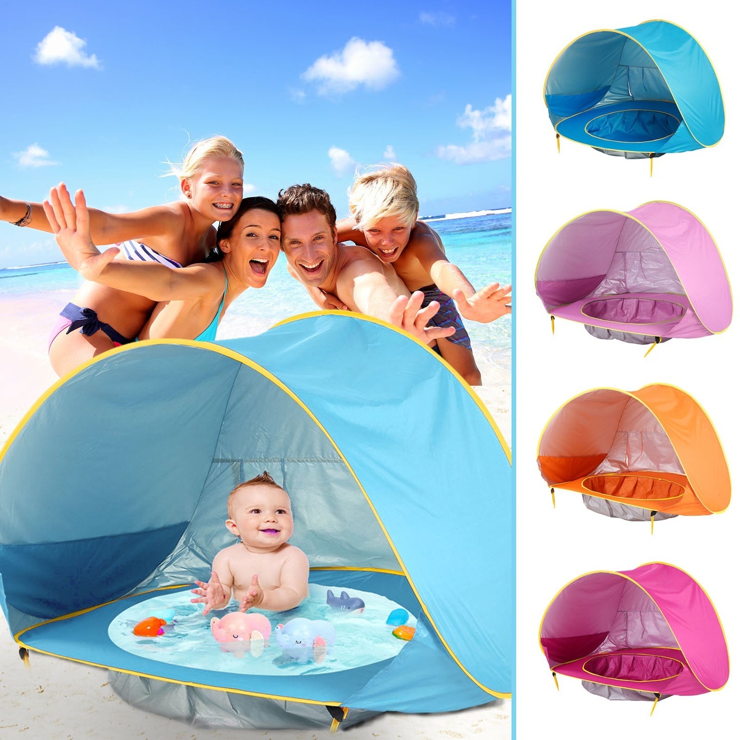 SunBub – Pop-up Baby Strandtent met Badje