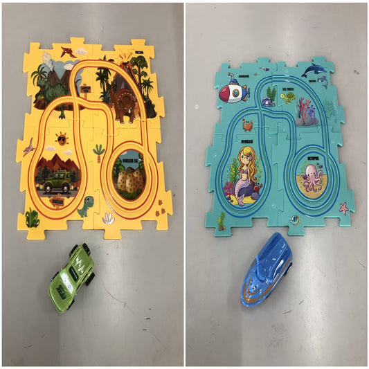 Children’s Puzzle Electric Railroad Speeder DIY Toy