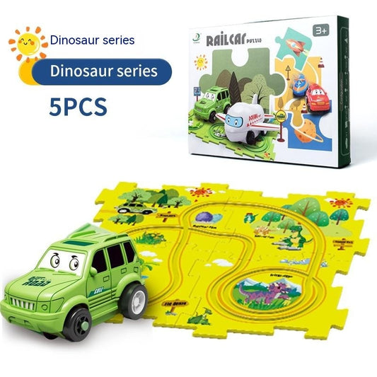 Children’s Puzzle Electric Railroad Speeder DIY Toy