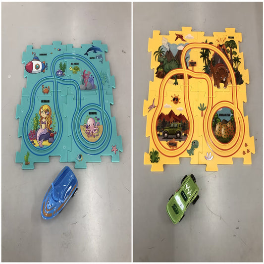 Children’s Puzzle Electric Railroad Speeder DIY Toy