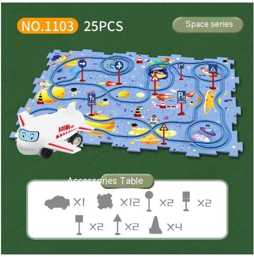 Children’s Puzzle Electric Railroad Speeder DIY Toy
