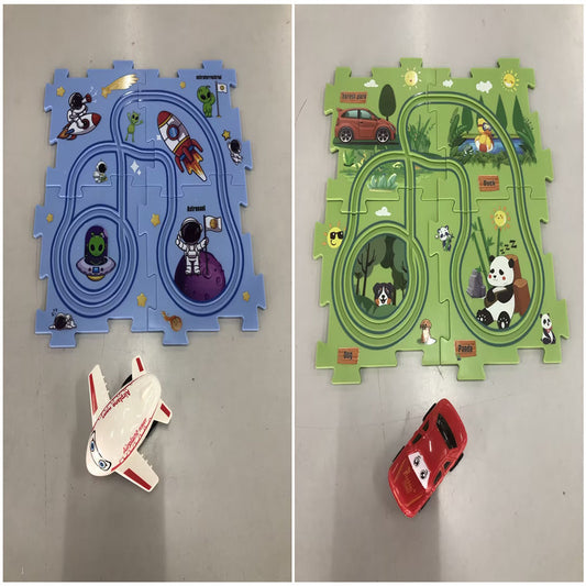Children’s Puzzle Electric Railroad Speeder DIY Toy