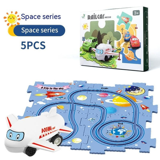 Children’s Puzzle Electric Railroad Speeder DIY Toy