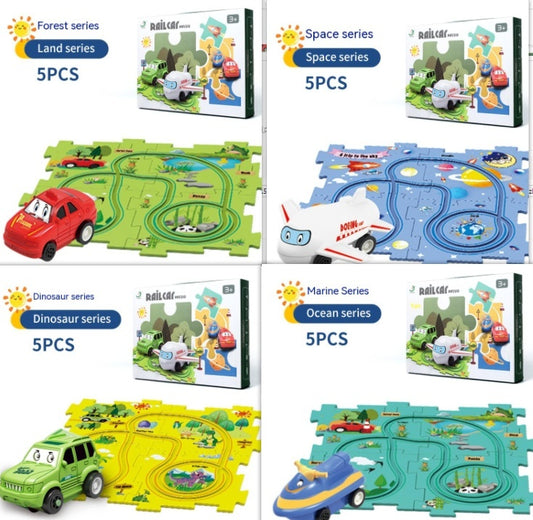 Children’s Puzzle Electric Railroad Speeder DIY Toy