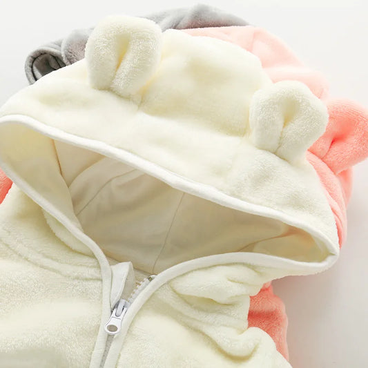 Warme Fleece Babyjas met Capuchon