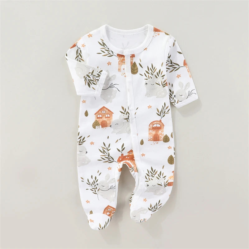 Zachte Katoenen Baby Romper met Lange Mouwen