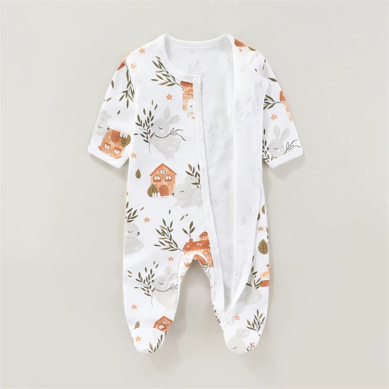 Zachte Katoenen Baby Romper met Lange Mouwen