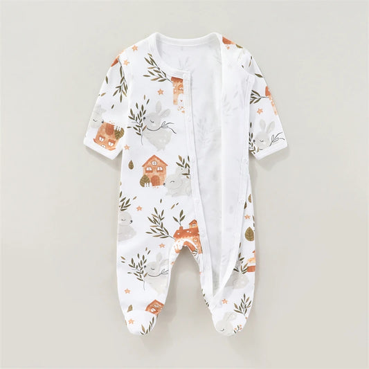 Zachte Katoenen Baby Romper met Lange Mouwen