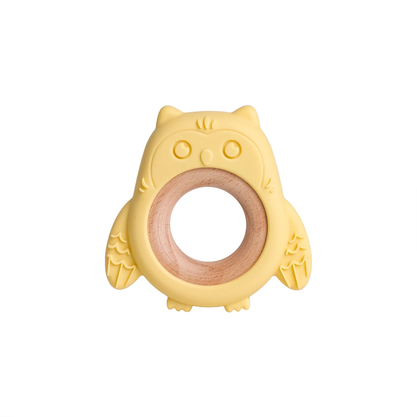 Siliconen Uil Bijtring met Houten Ring