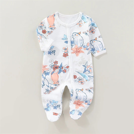 Zachte Katoenen Baby Romper met Lange Mouwen