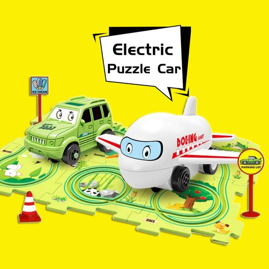 Children’s Puzzle Electric Railroad Speeder DIY Toy