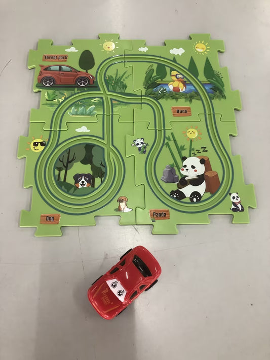 Children’s Puzzle Electric Railroad Speeder DIY Toy