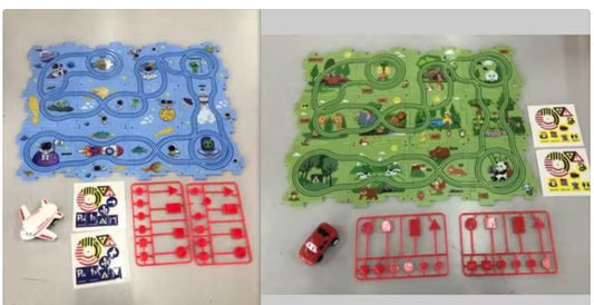 Children’s Puzzle Electric Railroad Speeder DIY Toy