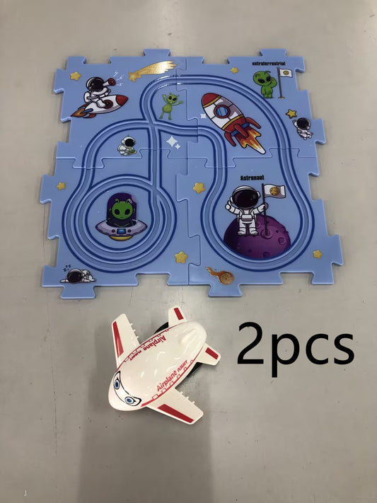 Children’s Puzzle Electric Railroad Speeder DIY Toy