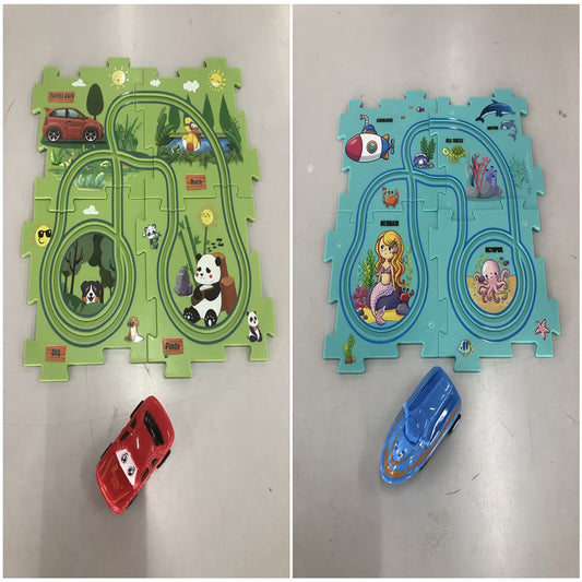 Children’s Puzzle Electric Railroad Speeder DIY Toy
