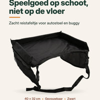 Moebie’s Opvouwbare Reistafel voor Autostoel & Buggy – Zwart