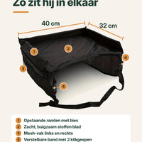 Moebie’s Opvouwbare Reistafel voor Autostoel & Buggy – Zwart