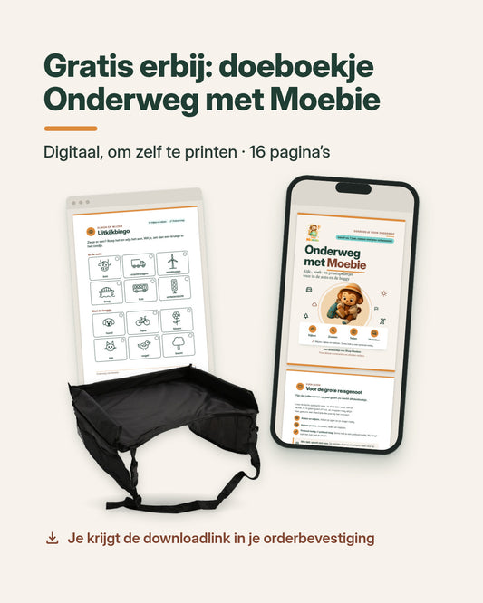 Moebie’s Opvouwbare Reistafel voor Autostoel & Buggy – Zwart
