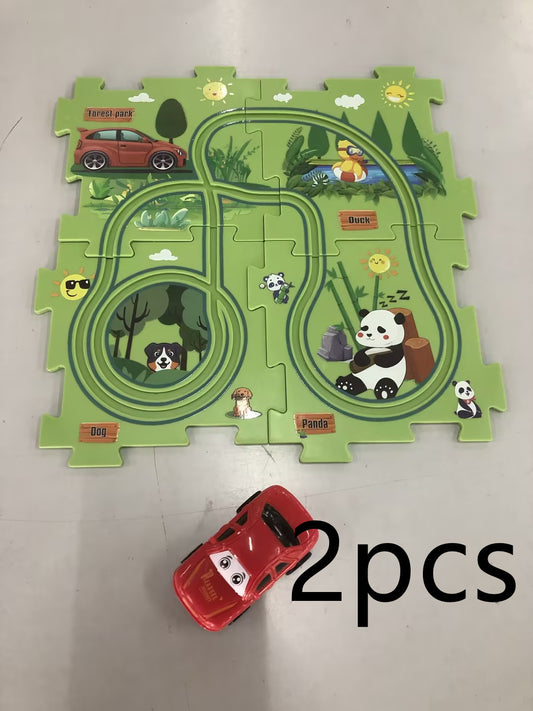 Children’s Puzzle Electric Railroad Speeder DIY Toy