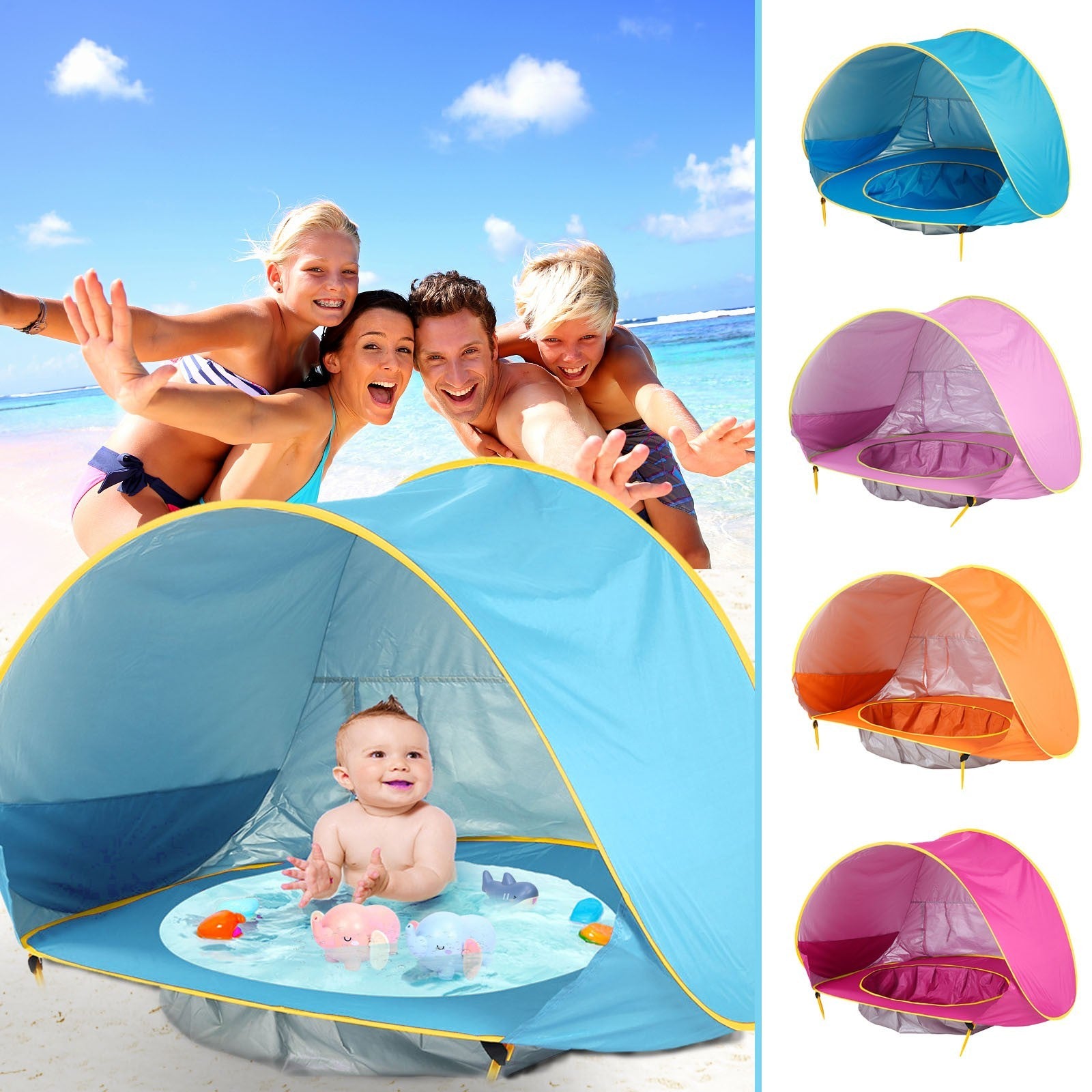 SunBub – Pop-up Baby Strandtent met Badje