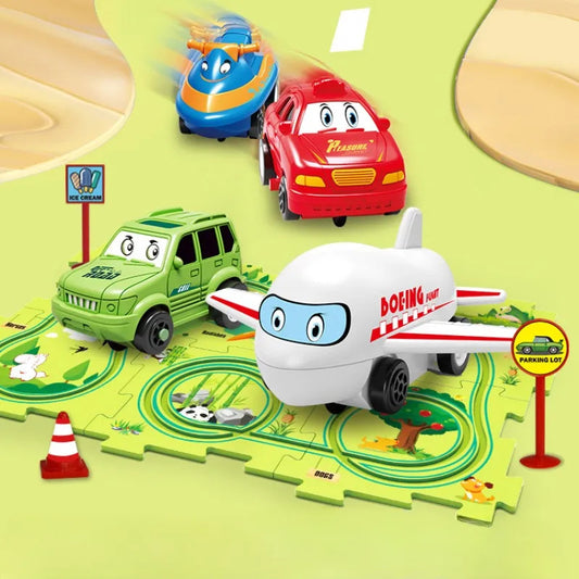 Children’s Puzzle Electric Railroad Speeder DIY Toy