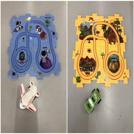 Children’s Puzzle Electric Railroad Speeder DIY Toy