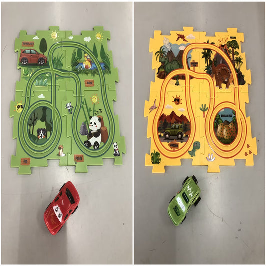 Children’s Puzzle Electric Railroad Speeder DIY Toy