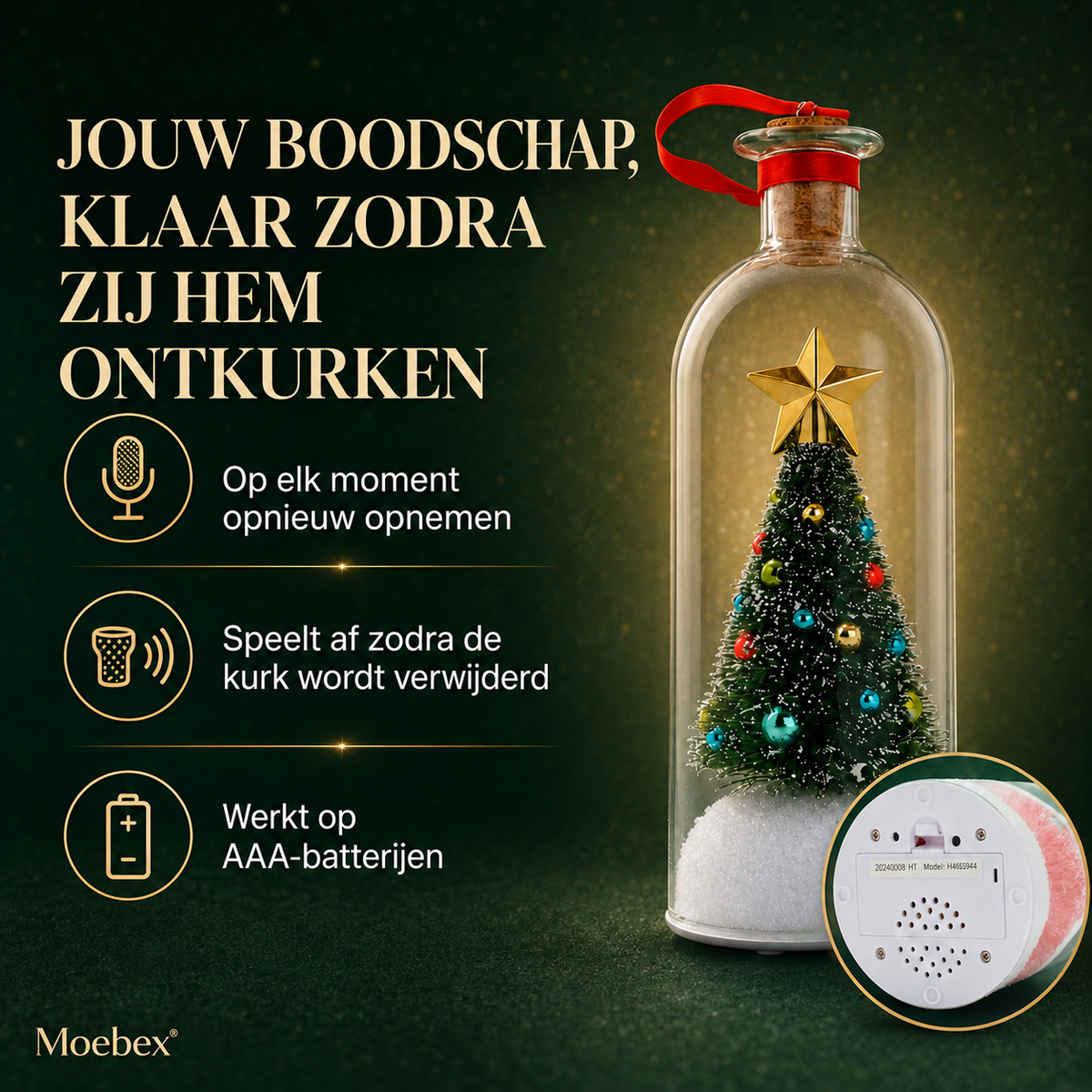 Kerstboom Recorder in Stolp