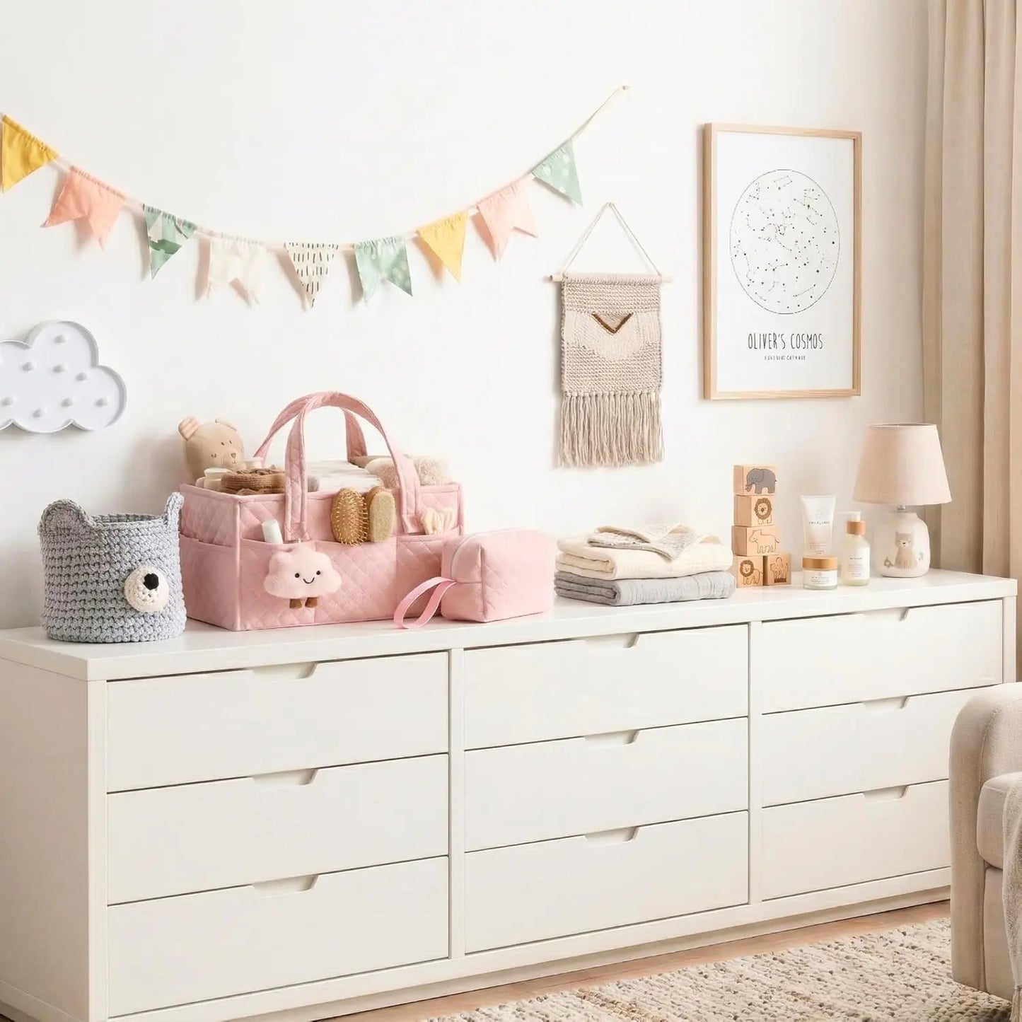 Baby Organizer Mand met Opbergvakken
