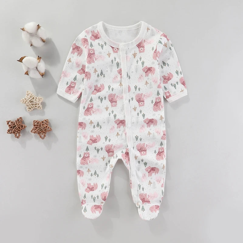 Zachte Katoenen Baby Romper met Lange Mouwen