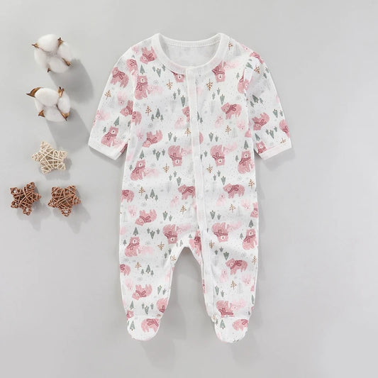 Zachte Katoenen Baby Romper met Lange Mouwen