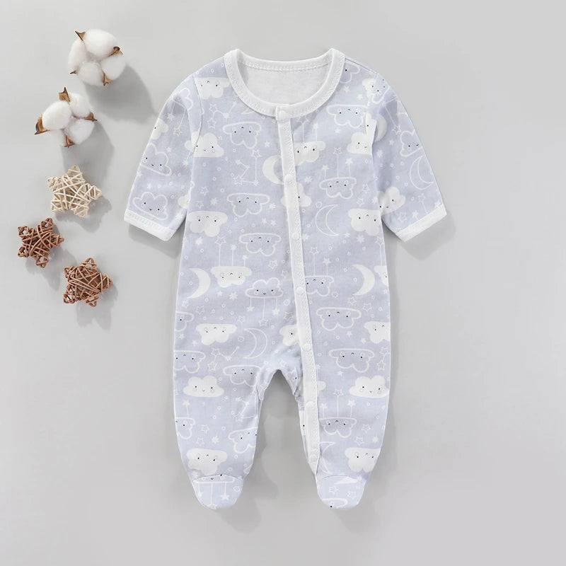 Zachte Katoenen Baby Romper met Lange Mouwen
