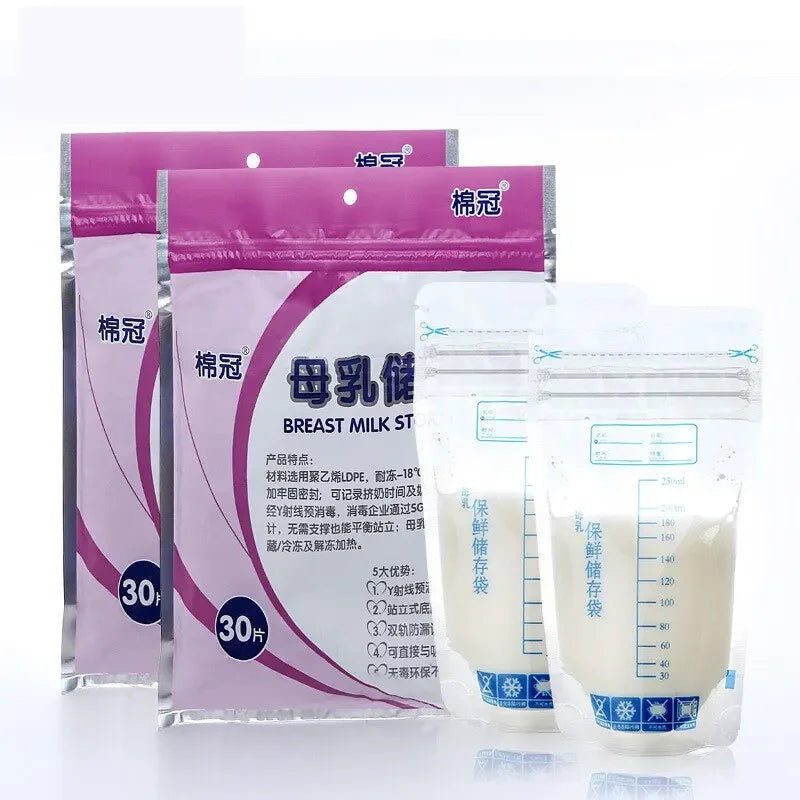 Moedermelk Bewaarzakjes – 250 ml (30 Stuks)