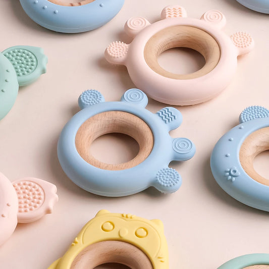 Siliconen Uil Bijtring met Houten Ring