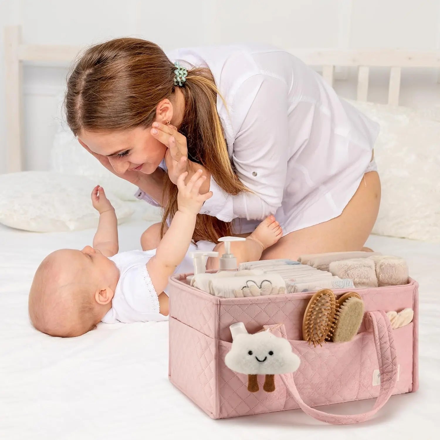 Baby Organizer Mand met Opbergvakken