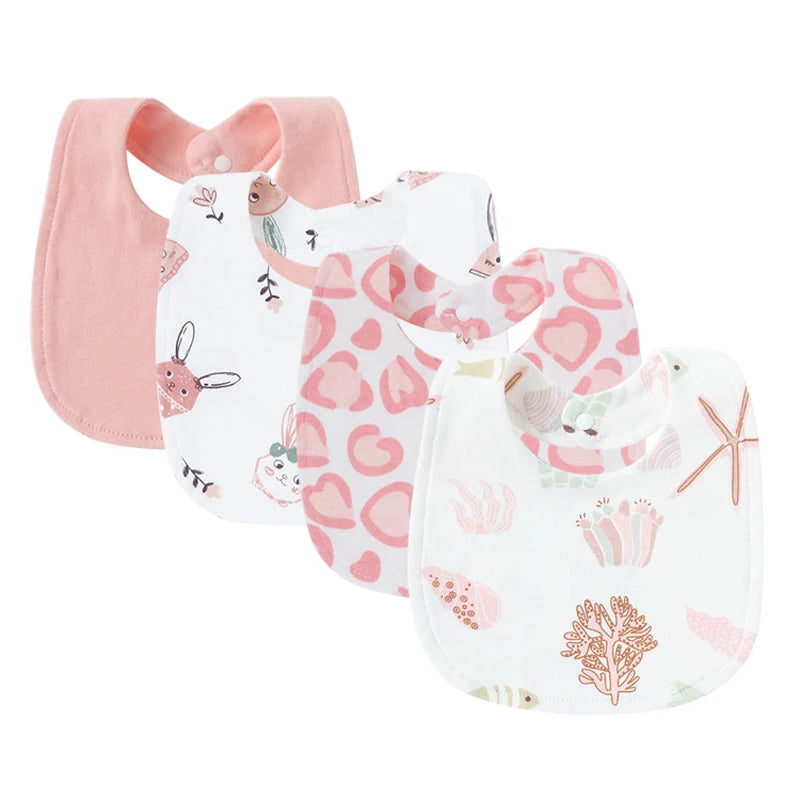 4-delige Set Baby Slabbetjes