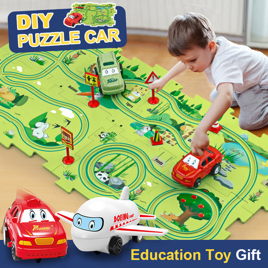 Children’s Puzzle Electric Railroad Speeder DIY Toy